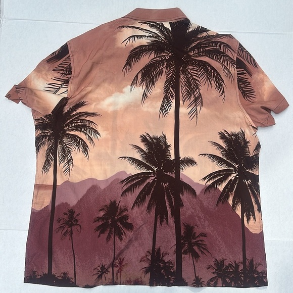 New GUESS Short Sleeve Casual Printing Hawaiian Mens Shirt SZ XXL - Picture 4 of 4